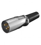 XLR Mikrofonstecker 3pol. XLR 188-3 G silberf.Gehäuse vergoldete Kontakte